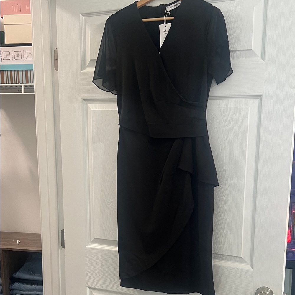 Chic Black Midi Wrap Dress